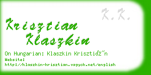 krisztian klaszkin business card